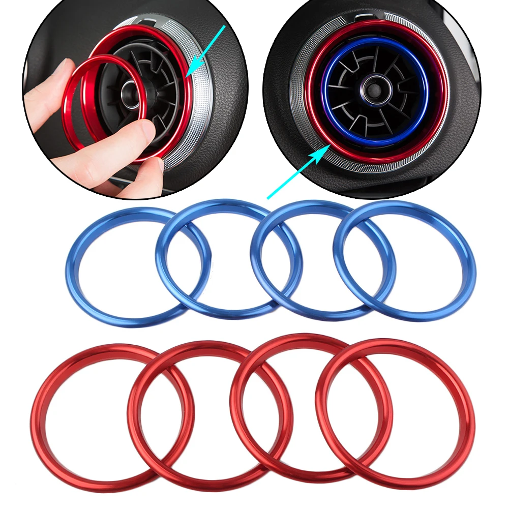 Car Exterior Air Vent Ring Cover Metal Trim For Audi A3 S3 8V Q2L 2012 2013 2014 2015 2016 2017 2018 2019