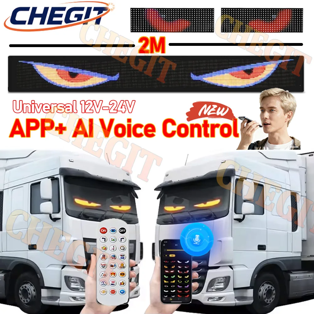 

AI Voice APP Анимация Дисплей Автомобильный светодиод Гибкий $-экран 12 В-24 В Матричная пиксельная панель RGB Узор Граффити Прокрутка текста Бар отеля