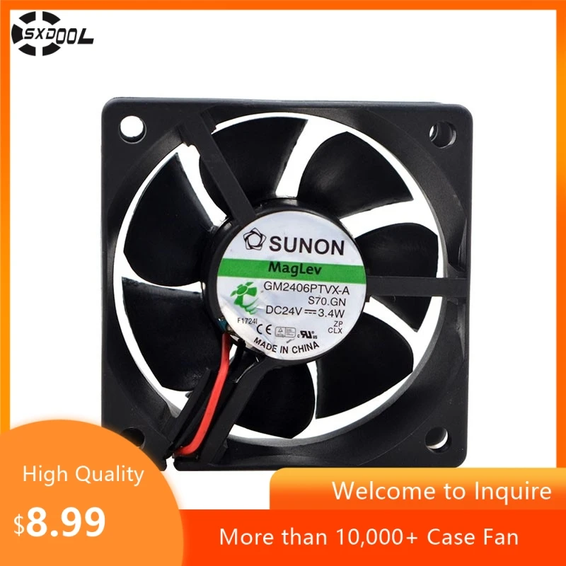 

Для SUNON GM2406PTVX-A 60x60x25 мм DC 24 В 0,14 А промышленный охлаждающий вентилятор с двойным шарикоподшипником