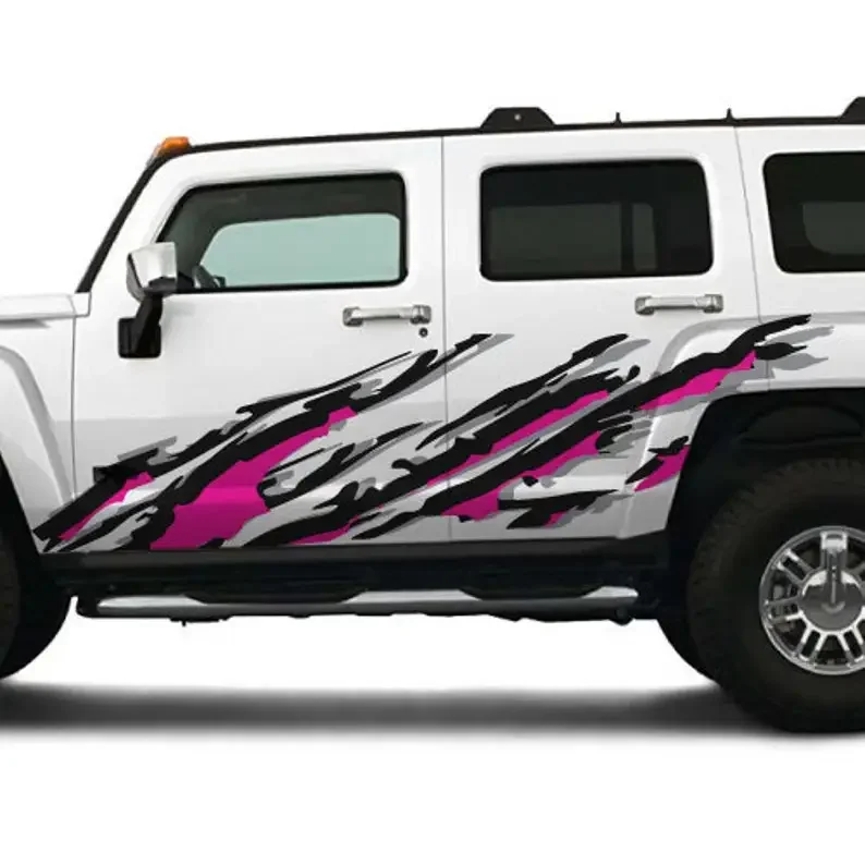 

Pink Gray Black Colorful Splash Splatter Mud Grunge Distressed Side Doors Vinyl Decal Truck Car Van SUV Pickup Wrap Sticker