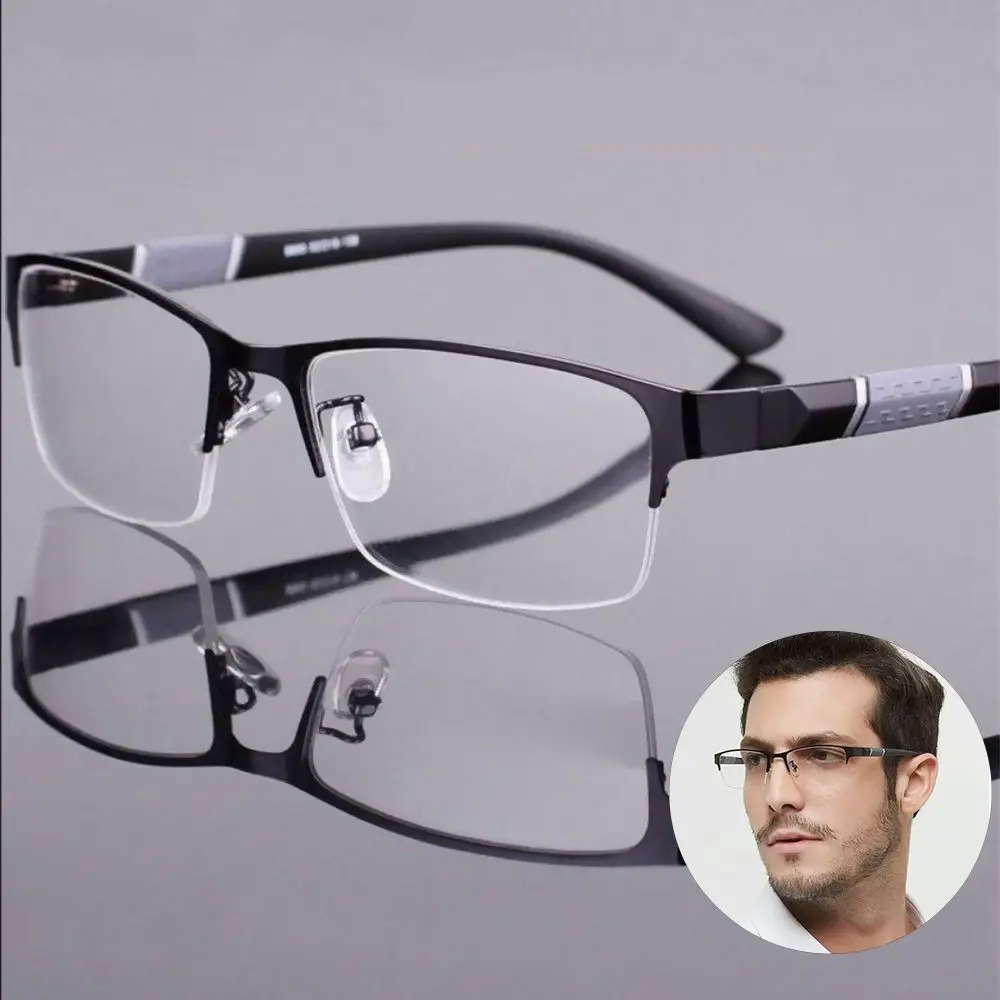 Männer Anti-Blaulicht Business Lesebrille Vintage Halb rahmen Augenschutz ultraleichte Büro brillen