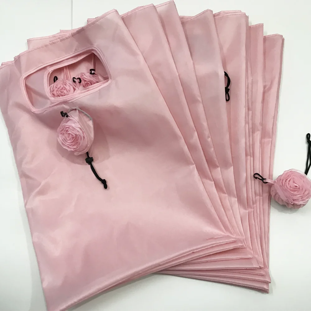 

Модная компактная складная подарочная сумка с розовой розой, высококачественная сумка-шоппер из переработанного полиэстера, легкая многоразовая сумка для хранения с индивидуальным принтом