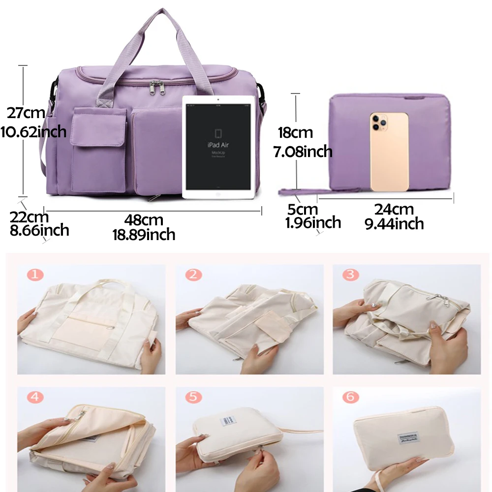 Cinnamoroll Travel Bag Training Fitness Sports Gym Yoga Bags Foldable Storage Bag For Women Man Duffel Handbag Luggage Bag Gifts