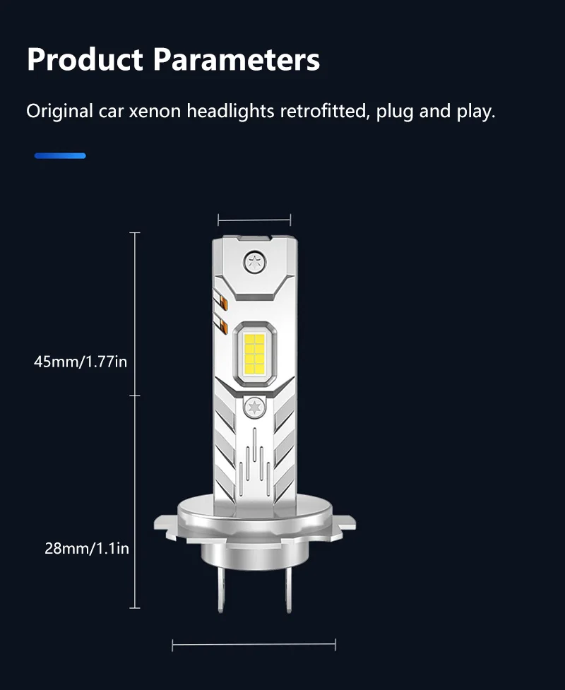 H7 H4 H1 Led Scheinwerfer Lampen Mini Wireless 4500000LM 6000K CSP für Auto Scheinwerfer Auto Diode Lampen H11 9006 led 12V Automobil – Detail 9