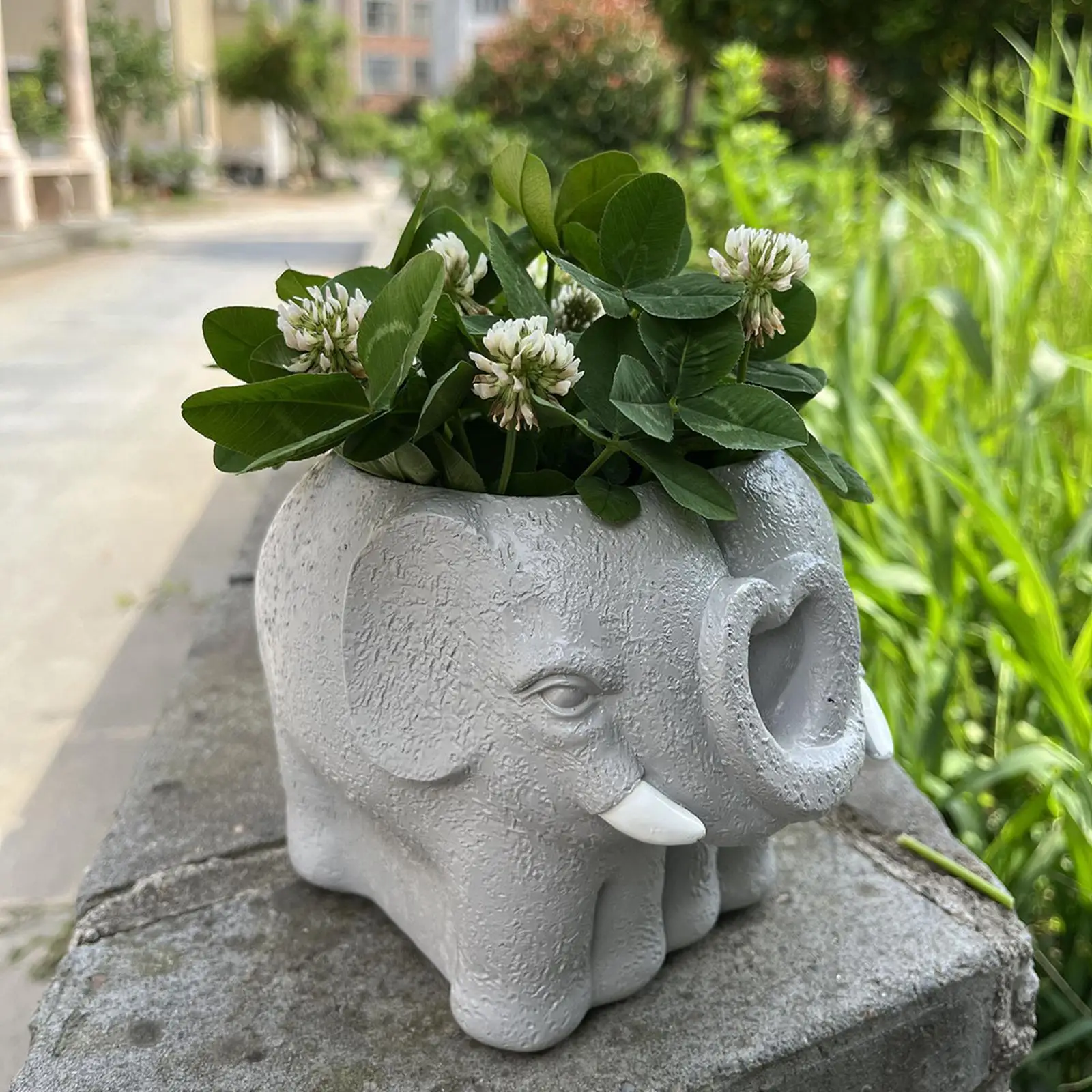 Mini Flower Pot Decorative Resin Plant Holder for Patio Balcony Windowsill