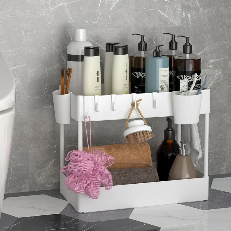 Best-selling bathroom storage rack, kitchen countertop organizer, desktop double-layer organizer, seasoning storage rack