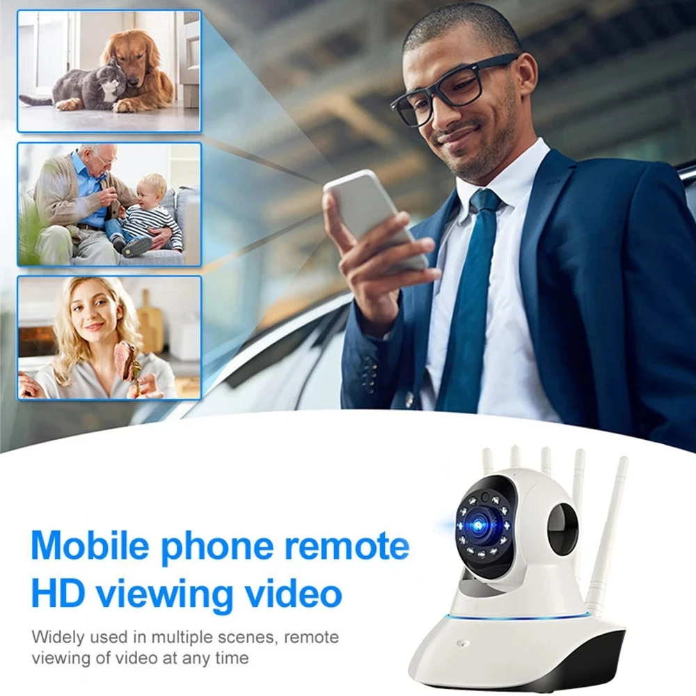 HD Camera WiFi Home Safety Camera Night Vision Bidirectional Audio Closed Circuit Television Camera Indoor Baby Monitor