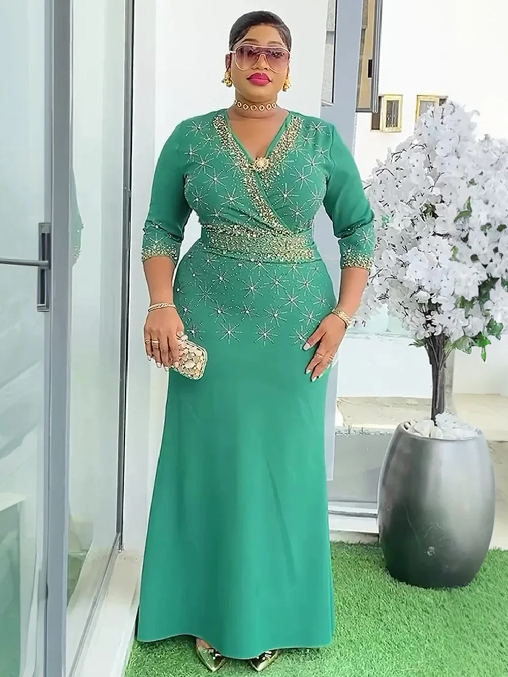 

Plus Size African Party Dresses for Women 2025 New Fashion Dashiki Ankara Wedding Evening Gown Turkey Kaftan Muslim Dress Abaya