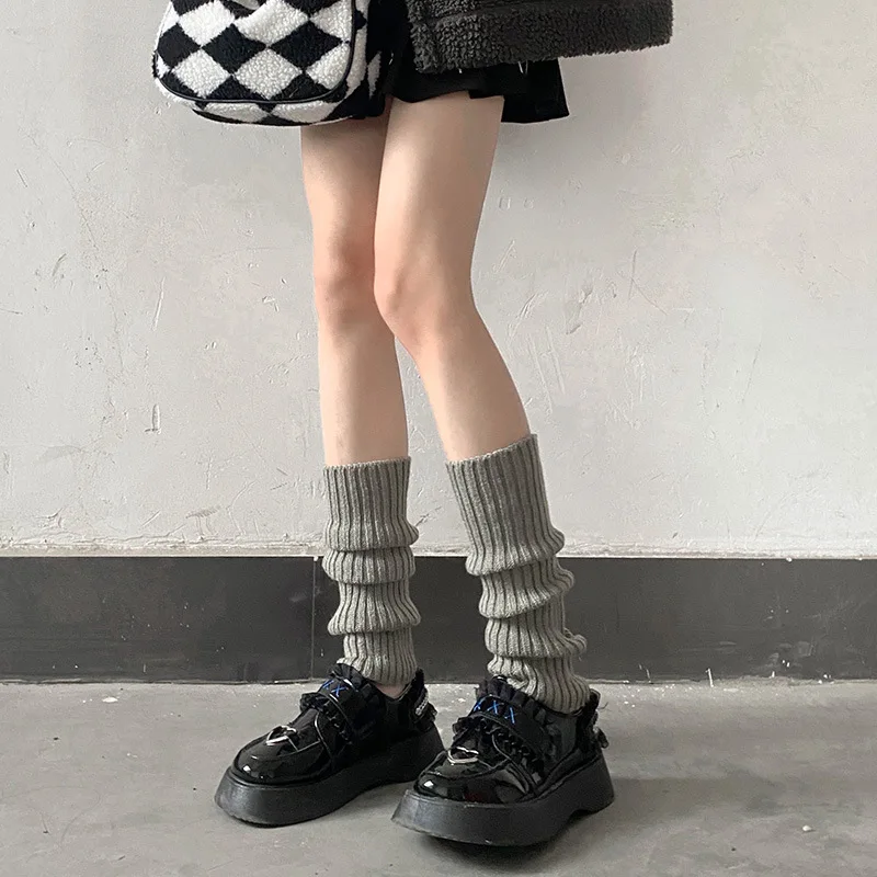 70CM/50CM Lolita Stockings Extended Warm Legs Knitted Warm Socks Autumn and Winter Knee Boots Women's JK College Style