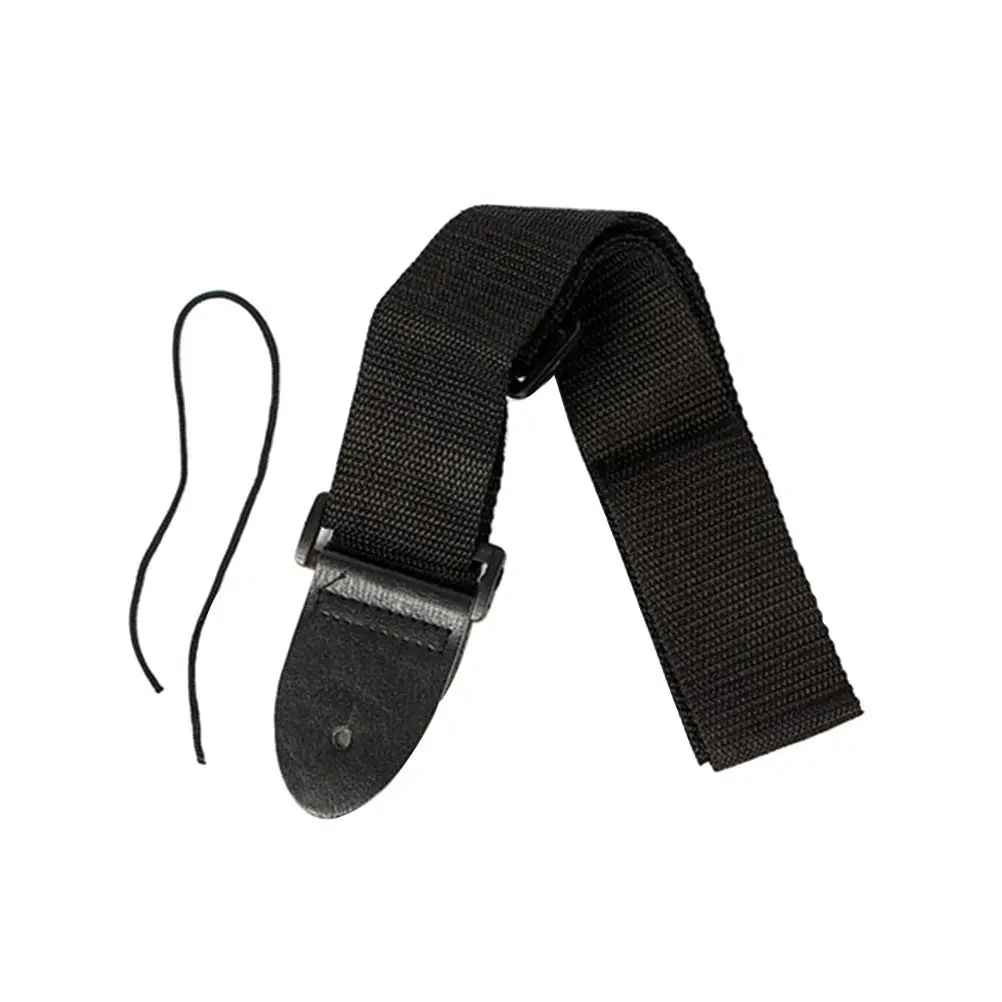 Black Widened Thickened Nylon Ukulele Strap Double Layer Reinforced for Acoustic Electric Guitar Bass Accessory