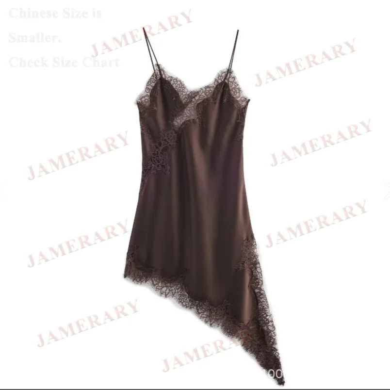 Vestidos de fiesta de encaje de Navidad para mujer, camisola con tirantes y cuello en V, Espalda descubierta, vestido Midi de Año Nuevo, moda Y2K, vestido de noche para chica