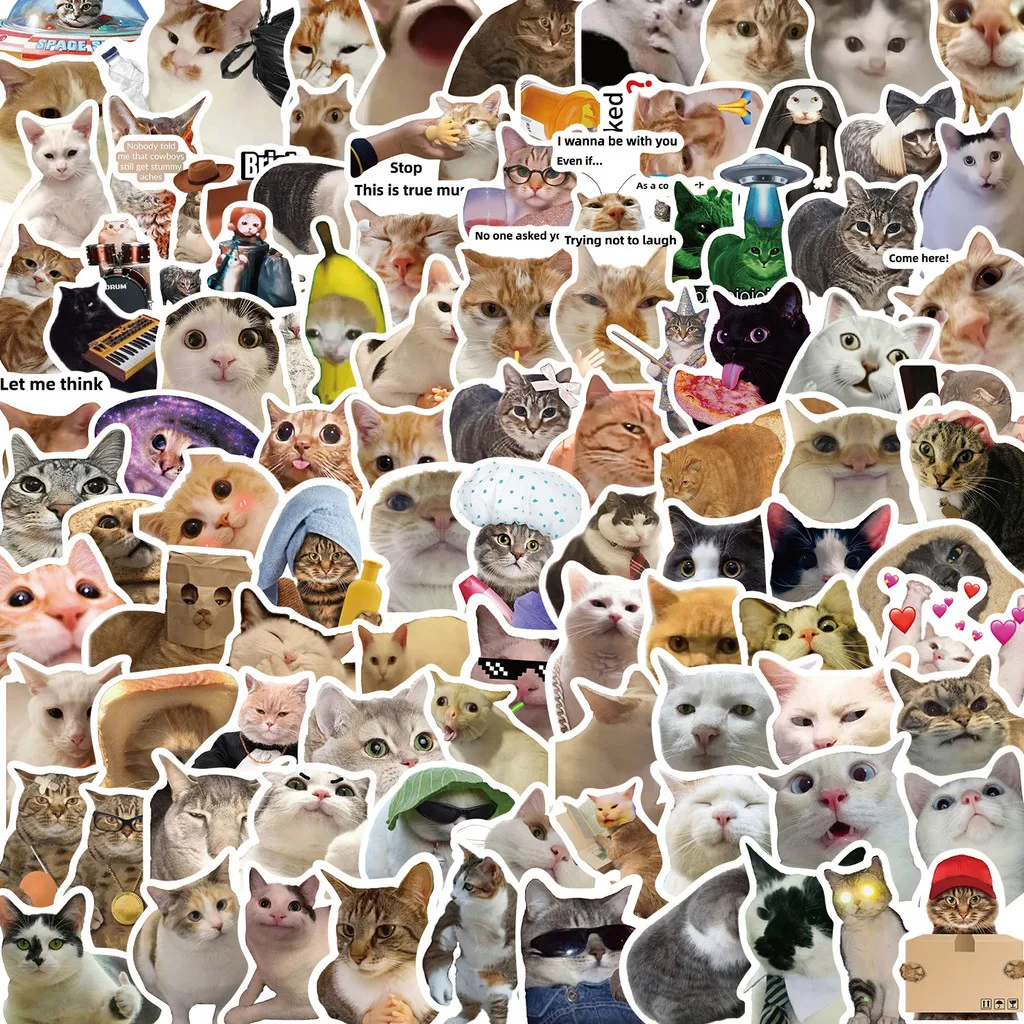 100 Stück neue Katzen-Graffiti-Aufkleber – wasserfeste DIY-Dekoration für Gitarre, Schreibwaren, Gepäck und Notebook. AufnahmeYourLife Store
