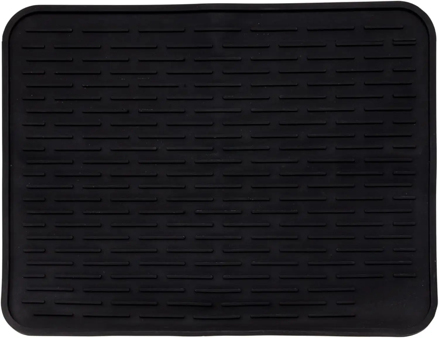 

Large Silicone Dish Drying Mat for Kitchen Counter, 16x12 Waterproof Pet Feeding Mat Under Sink with Ridges for Fast Drying