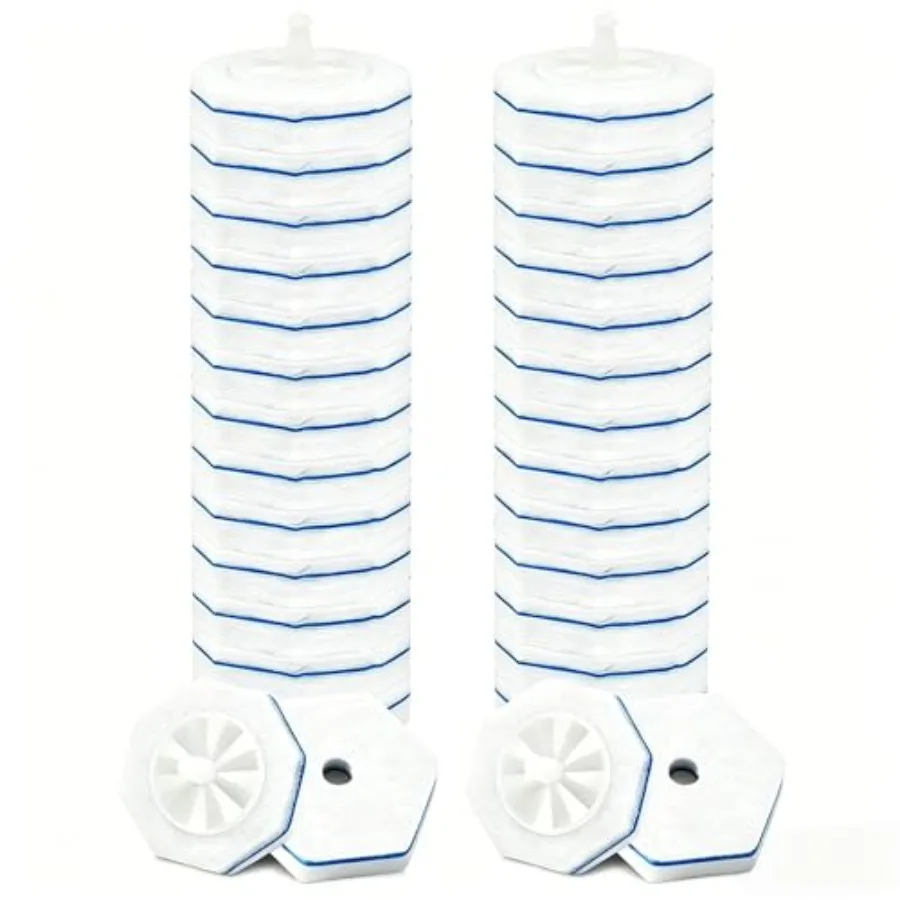 

20Pcs Disposable Toilet Bowl Wand Refills, Toilet Bowl Cleaners Scrubber, 5X Cleaning Power Toilet Brush Heads Replacement Clea