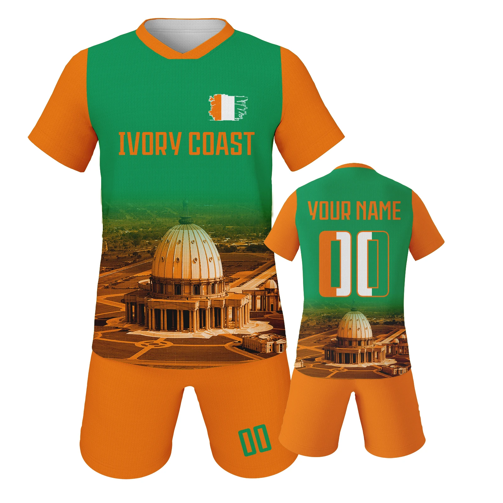 

Kids Ivory coast Football Jersey Boy Customize Soccer Uniforms Kit Sports Clothes Girls Futsal Sportswear Training Tracksuit