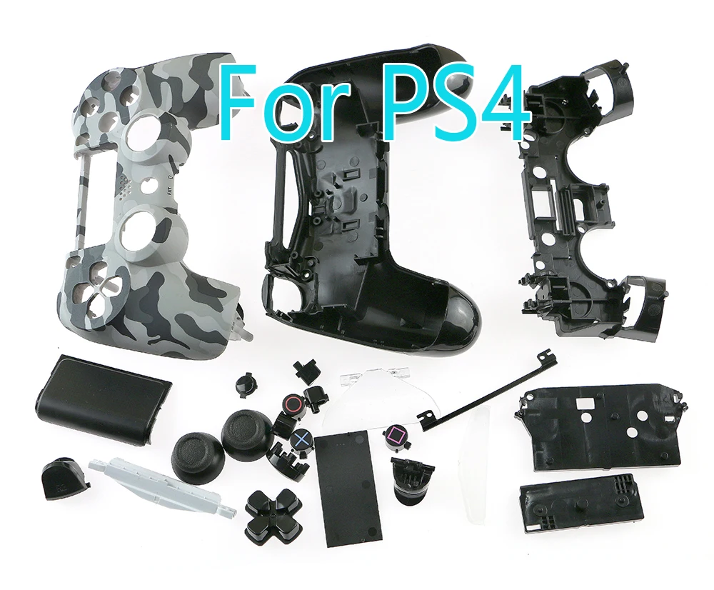 1PC Version Camouflage Full Housing Shell Case With Full Small Keys Conductive Parts For PS4 JDS 001 011 JDM Controller