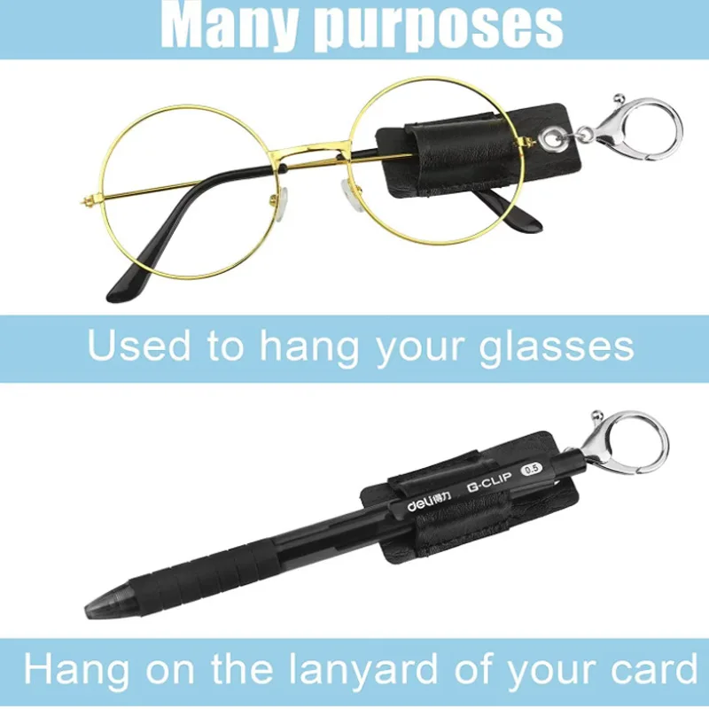 PU Leather Retro Pen Holder, Keychain Storage, Sleeve Pouch, Organizer, Keyring Protector, Badge Clip, Neck Lanyard, Novo, 1 Pc