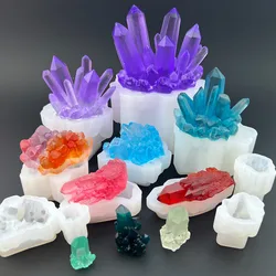 Crystal Cluster Stone Ornaments Frosted Decorative Silicone Mold DIY Crystal Epoxy Resin Mold