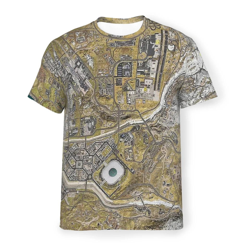 Polyester TShirt for Men COD WARZONE MAP Humor Summer Thin T Shirt High Quality Trendy