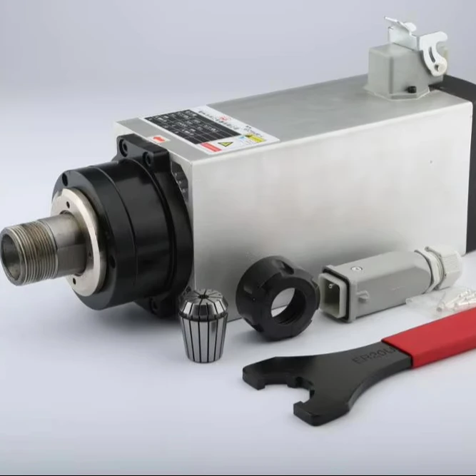 YS8043-24/0.8 Spindle Machine Milling Spindle Spindle Shaper Air Cooled with Flange Bracket for Wood Acrylic Metal Engraving
