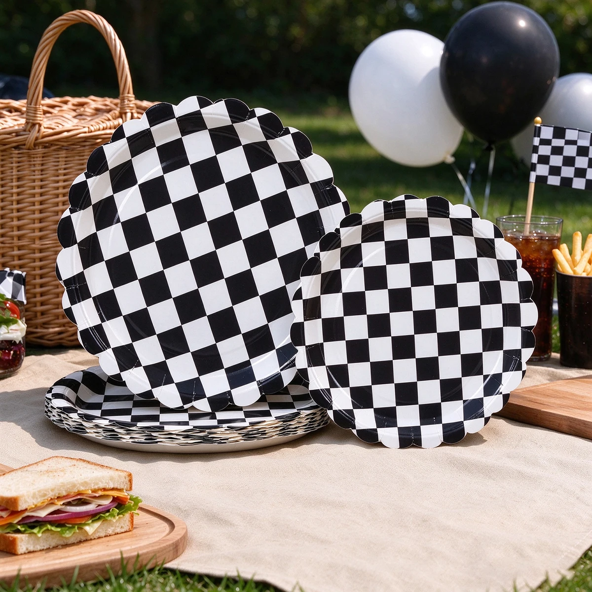 10/25/50pcs Black White Checke - đánh giá và giá Event Party