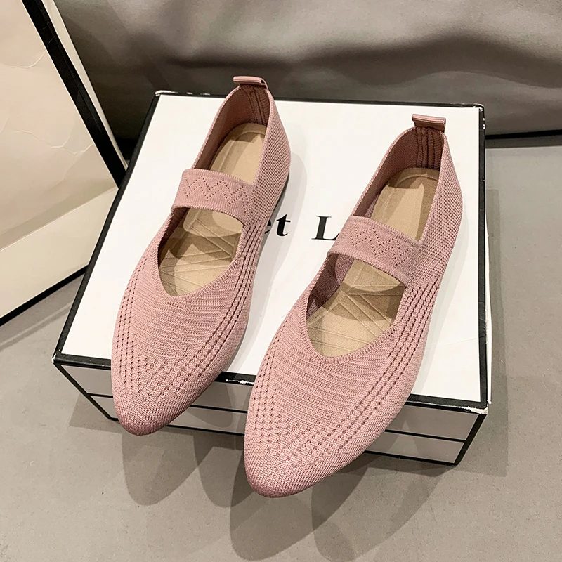 Women's Spring and Summer Comfortable Pointed Single Shoes Lightweight Breathable Casual Shoes
