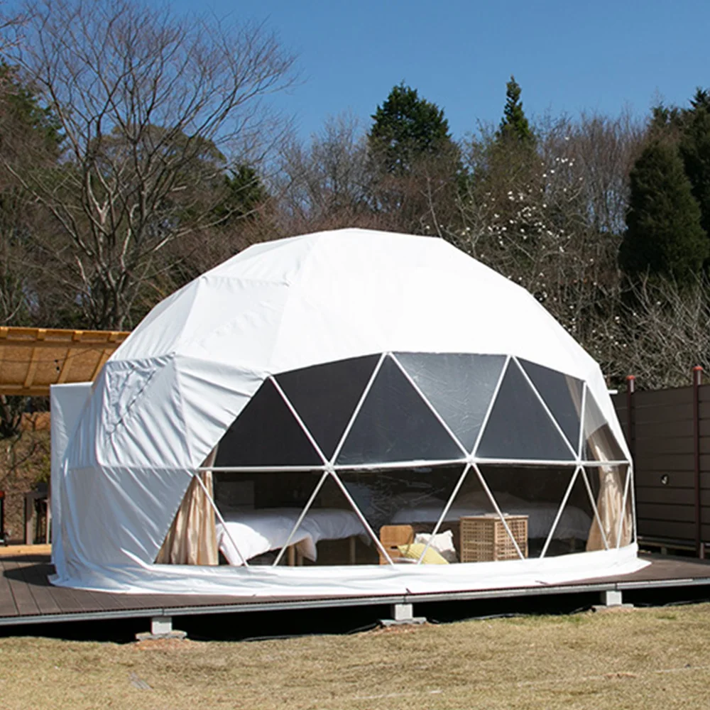 Outdoor Transparent Spherical Tent 4m 5m 6m Diameter for Desert Round Dome Tent Luxury PVC Geodesic Dome Hotel Glamping