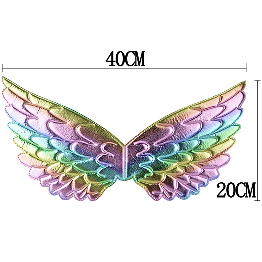 Kids Colorful Angel Wings Princess Costume Cosplay Children Accessories Halloween Birthday Festive Party Decorations Props