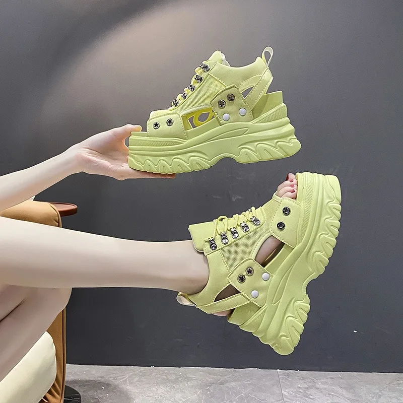 

Women Height Increasing Sandals Solid Color Platform Sports Sandal Casual Wedge Heel Roman Sandal Sandalias De Mujeres En Oferta