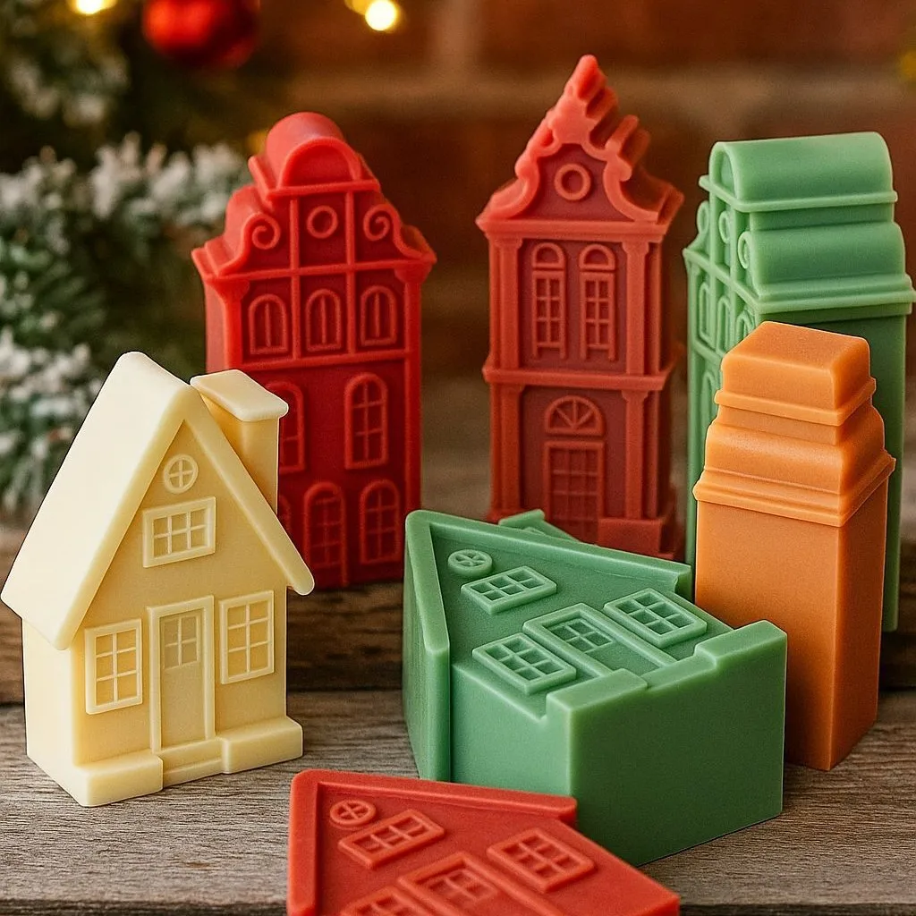 3D Weihnachten Haus Kerze Silikon Form DIY Schloss Villa Kabine Handwerk Harz Gips Zement Form Weihnachten Geschenk Festival Dekor