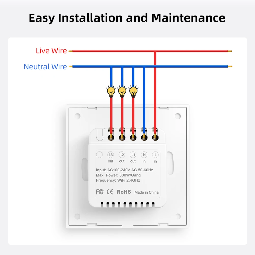 AVATTO WiFi/Zigbee Smart Light Switch 1/2/3/4 Gang Interruptor Wall Switch Lighting Effect Design Smart Life APP Remote Control - Image 6