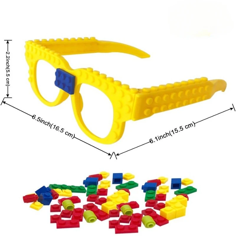 DIY Bouwstenen Bril Bouwstenen Spelletjes voor kinderen Creatieve bouwsteen Verjaardagsfeestje Gunsten, Carnaval Party Games