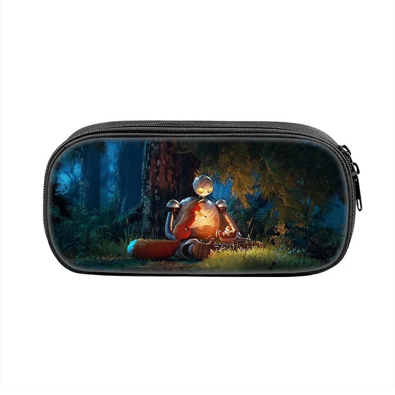 Tas Kotak Pena Anime Kartun Robot Liar untuk Siswa Kotak Pensil Ritsleting Perlengkapan Sekolah Kapasitas Besar