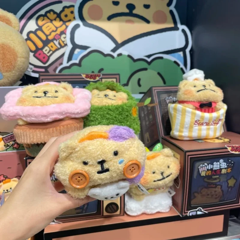 오리지널 베어리스벅 플러시 블라인드 박스 애니메이션 피규어 귀여운 만화 곰 트렌디한 주변 상품 귀여운 인형 장식 생일 선물