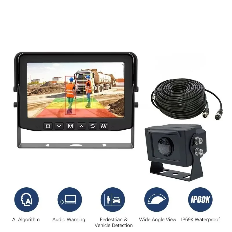 12V 24V Forklift Reverse Collision System Pedestrian Safety Warning AI Camera Forklift Proximity Detector