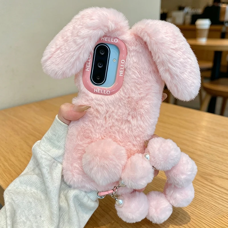 Cute Fur Keep Warm Case For Samsung Galaxy S26 Ultra S25 Plus S24 S23 A14 A15 A05S A35 A54 A55 A16 A26 A36 A56 A17 A18 A37 A57