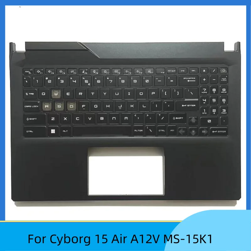 New For Cyborg 15 Air A12V MS-15K1 Laptop Upper Case Palmrest Cover Backlit keyboard