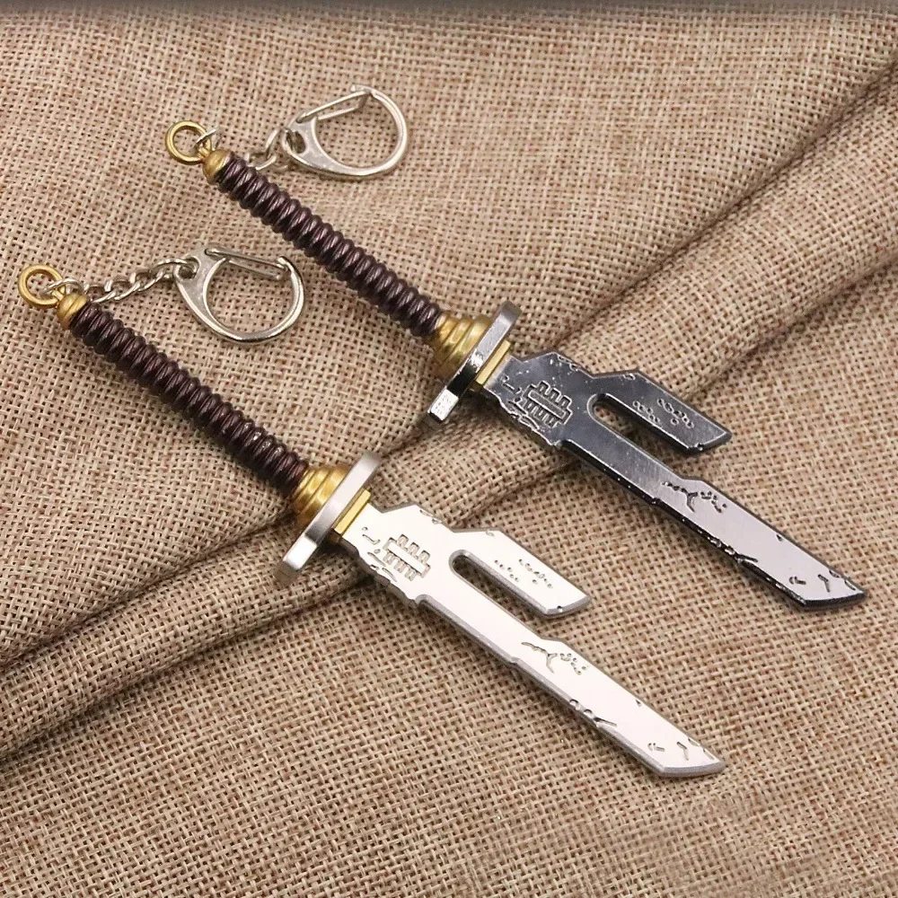 Personality Design Anime Peripheral Spell Back To War Spell with Key Chain Vishir Seven Sea Building Metal Sword Keyring Gift
