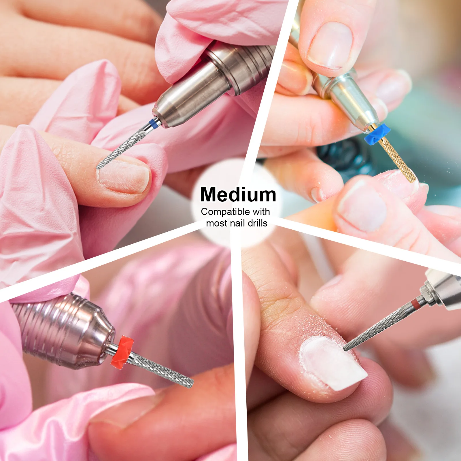 Brocas profissionais de carboneto para unhas, aço de tungstênio, cabeça de polimento, acessórios de lixa de unha, ferramenta natural de cuidados com pedicure, 1 peça