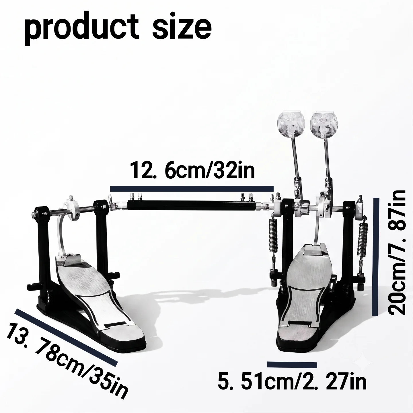 Professionelles Doppel-Bassdrum-Pedal, Aluminiumlegierung, Langlebig für Jazz-Drums, Universelles Zubehör für Percussion-Instrumente