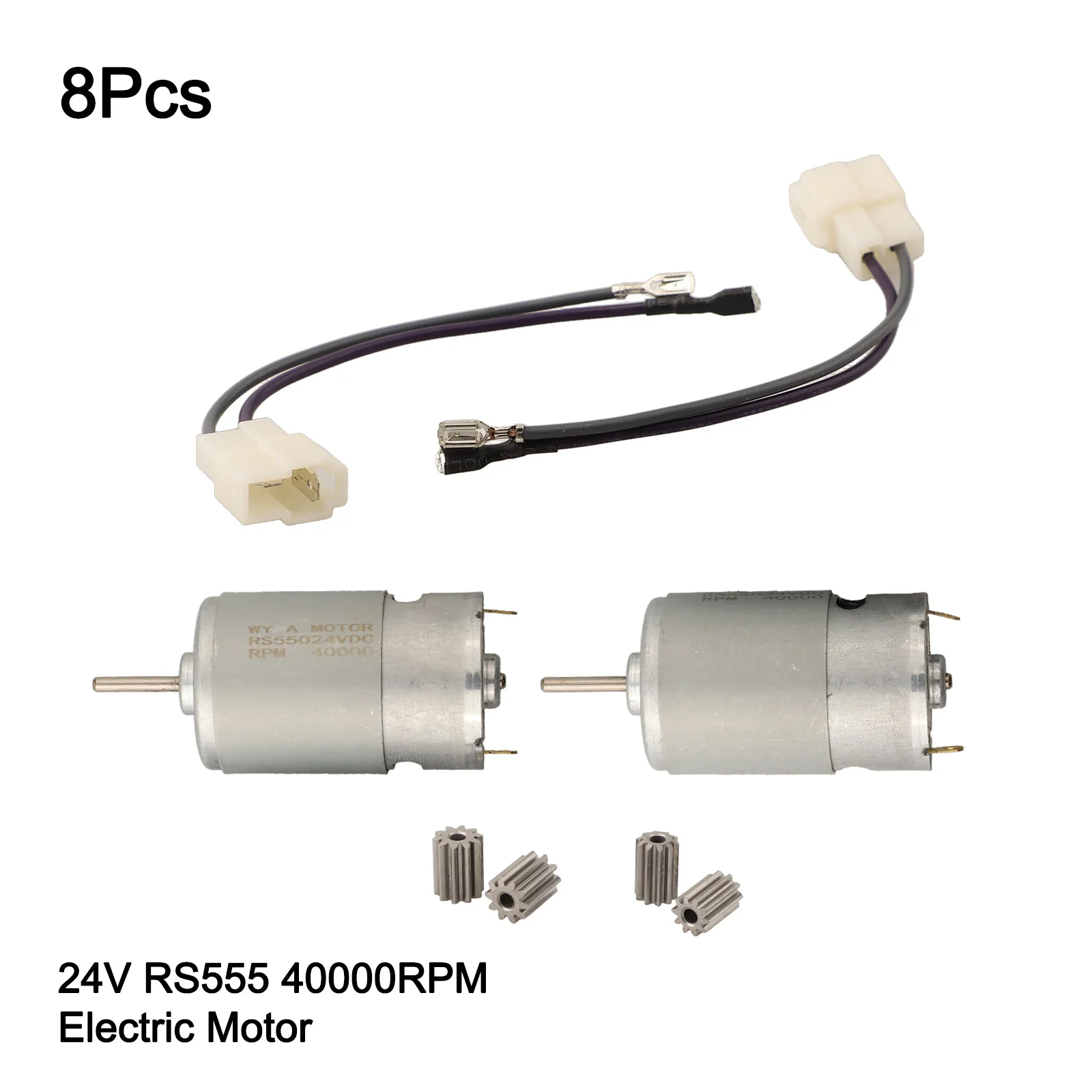 6pcs Electric Motor With Connection Cable Gears For Motor Upgrade 24V RS555 40000RPM Electric Motor Drive Engine Parts