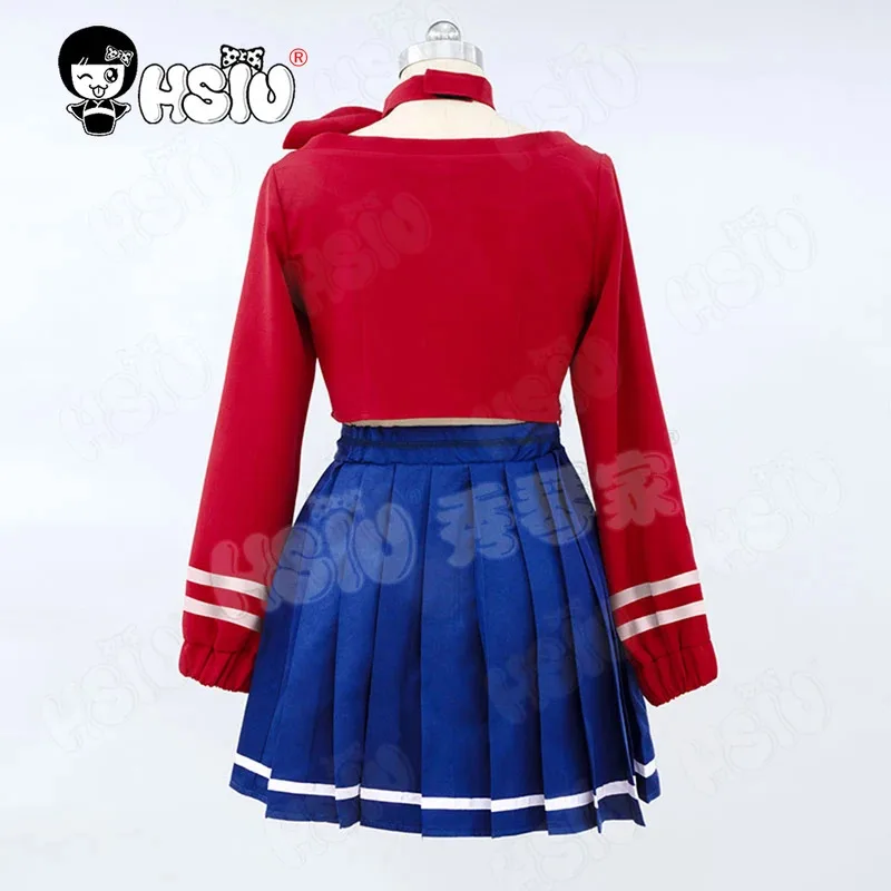 ميتا تأثيري حلي شعر مستعار HSIU 80 سنتيمتر الأزرق مزدوجة ذيل حصان الشعر الطويل JK زي مدرسي لعبة MiSide ميتا تأثيري حلي شعر مستعار