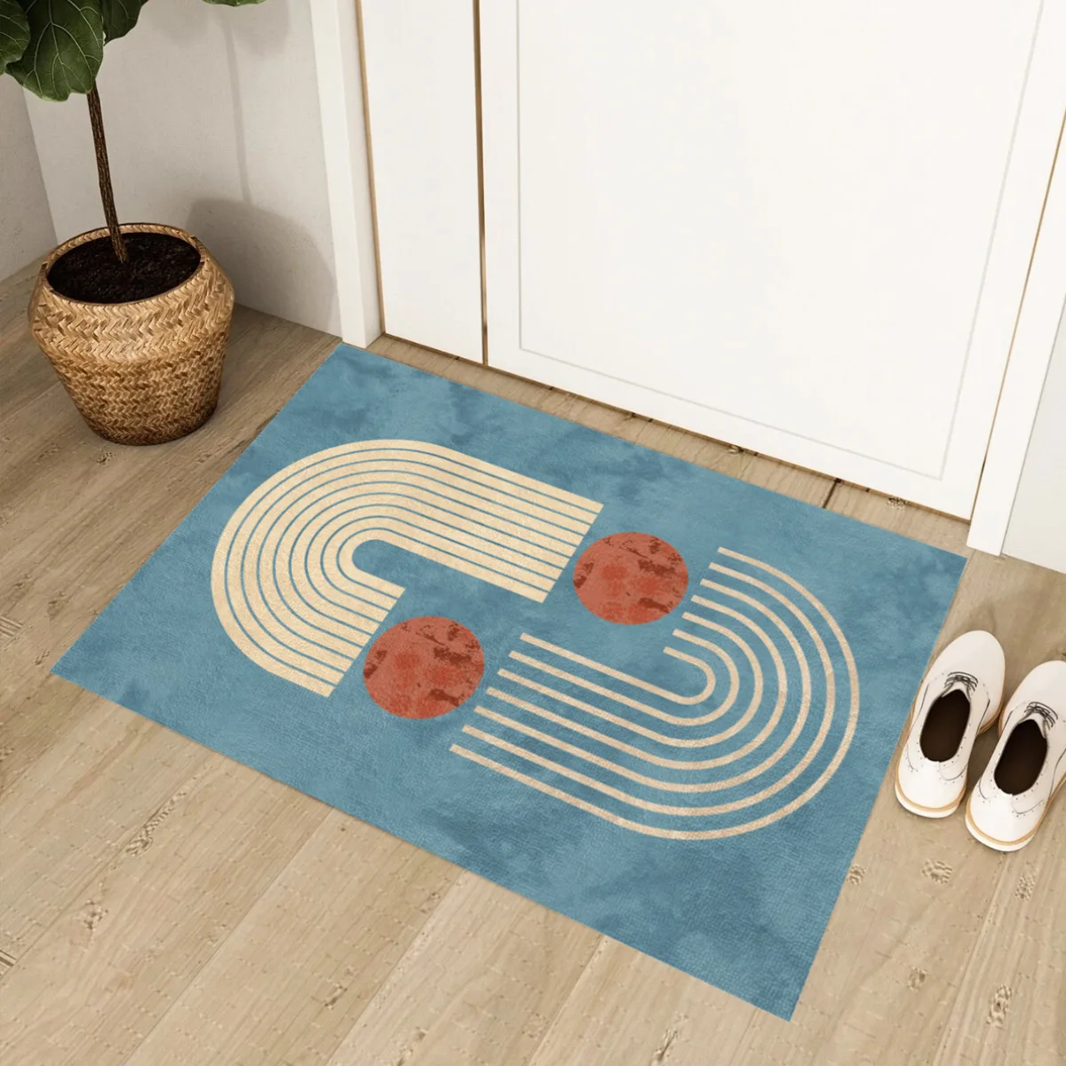 VIKAMA Vintage Animal Pattern Rug for Living Room, Bedroom and Entranceway Non-Slip, Stain-Resistant Doormat for Home Decor