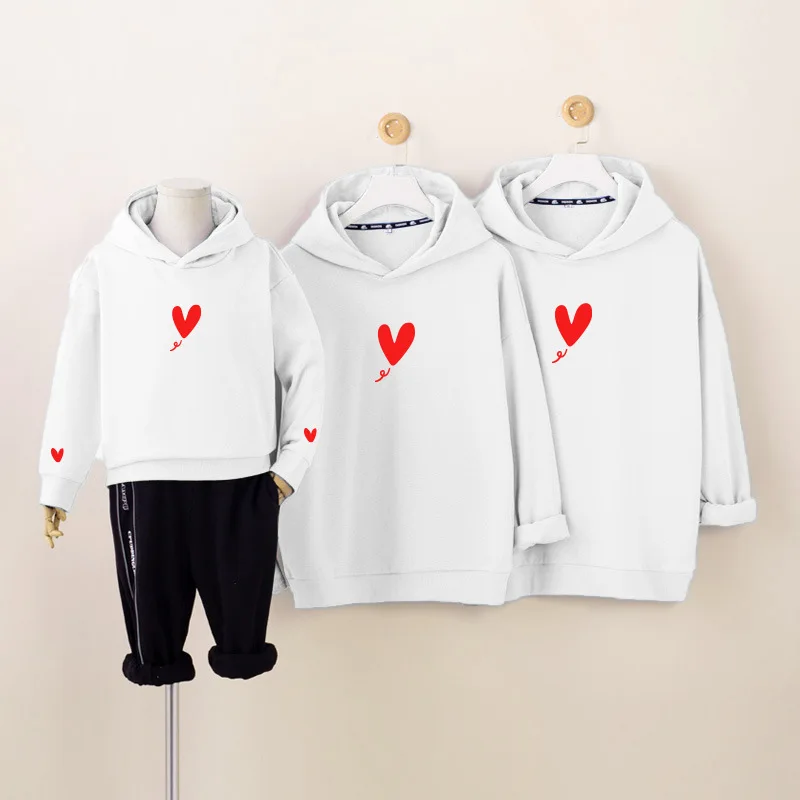 Family Matching Sweatshirt Mother Daughter Clothes Cotton Hoodies Long Sleeve Sweatshirt for Mother Kids Family Outfits