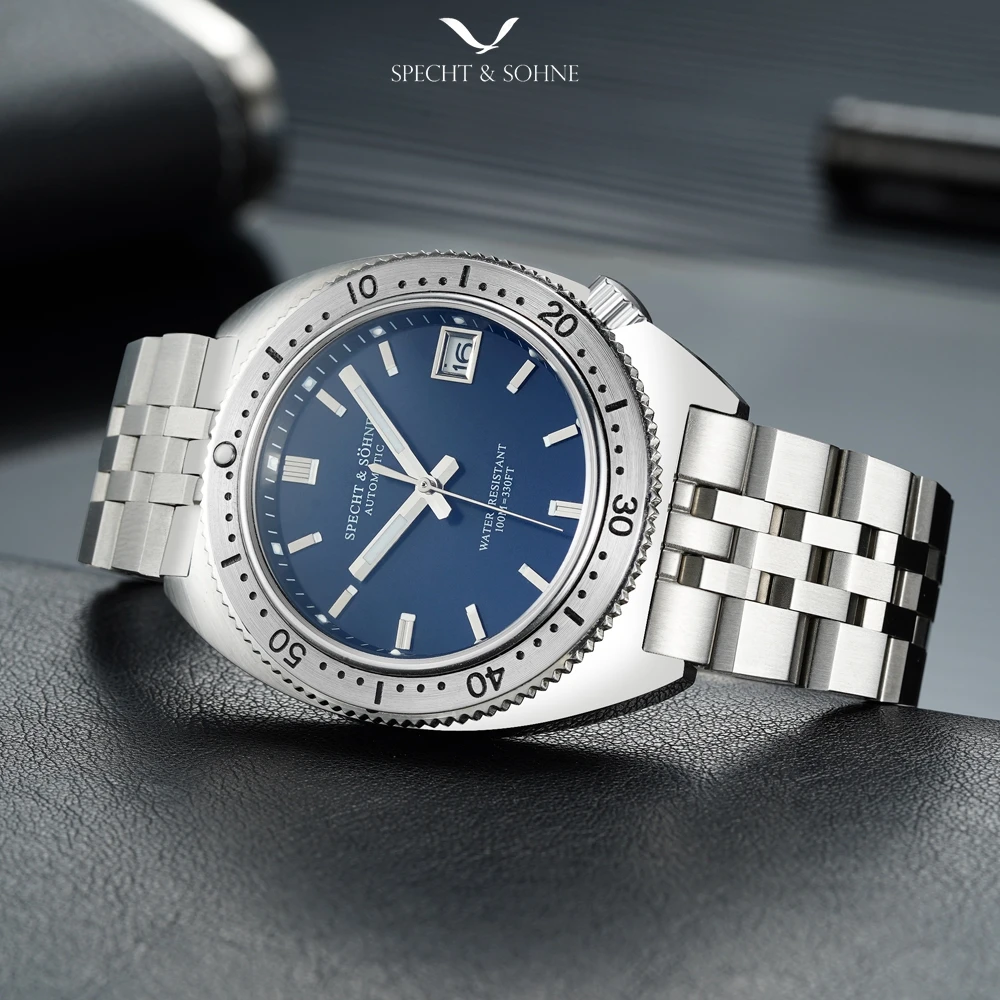 2024 Specht&Söhne New Men's Watch NH34Movt GMT Dual Time Sapphire 316 Stainless Steel Oval Personalized 50m Waterproof Watch