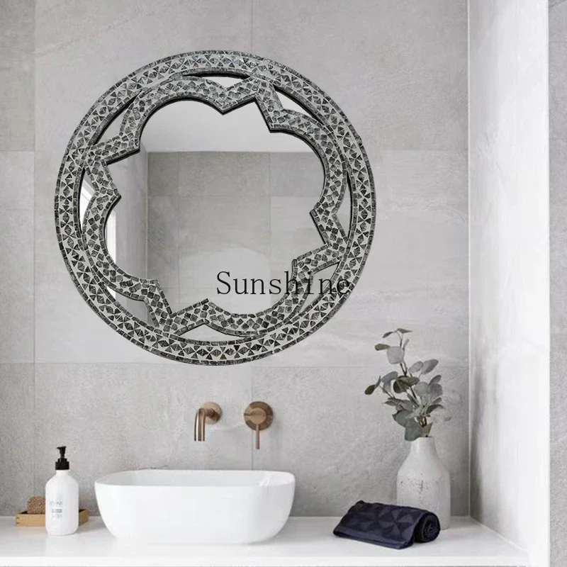 European natural shell bathroom mirror toilet sink decoration advanced makeup mirror