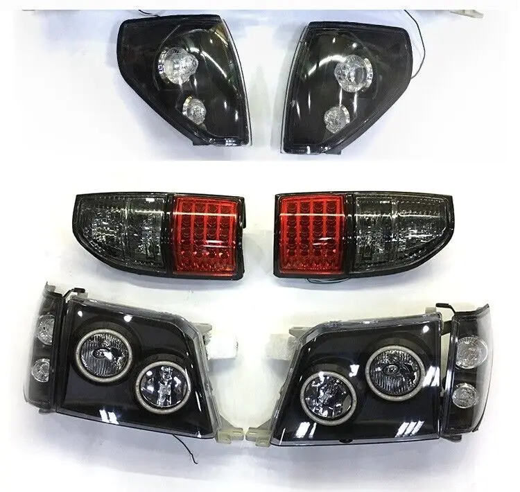 

Black LED For Toyota Prado LC90 1996-2002 Front Headlight &Corner&Tail Lights