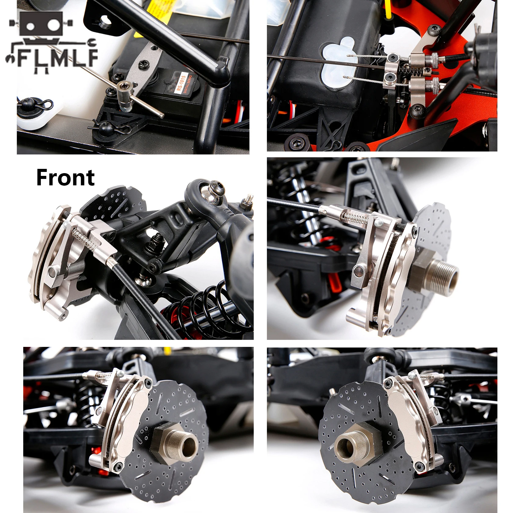 Zestaw hamulców linkowych CNC z metalowymi przednimi lub tylnymi linkami do samochodów RC, pasuje do 1/5 HPI ROFUN BAHA ROVAN KM BAJA 5B 5T 5SC CZĘŚCI DO CIĘŻARÓWEK