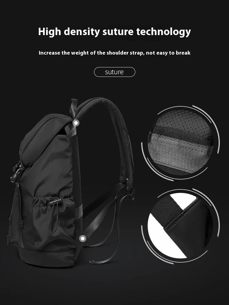 Men's School Manager Bag Flap Backpack for Men Fashion Drawstring Backpack Fit 15.6 inch Laptop Hiking Traveling Dayback