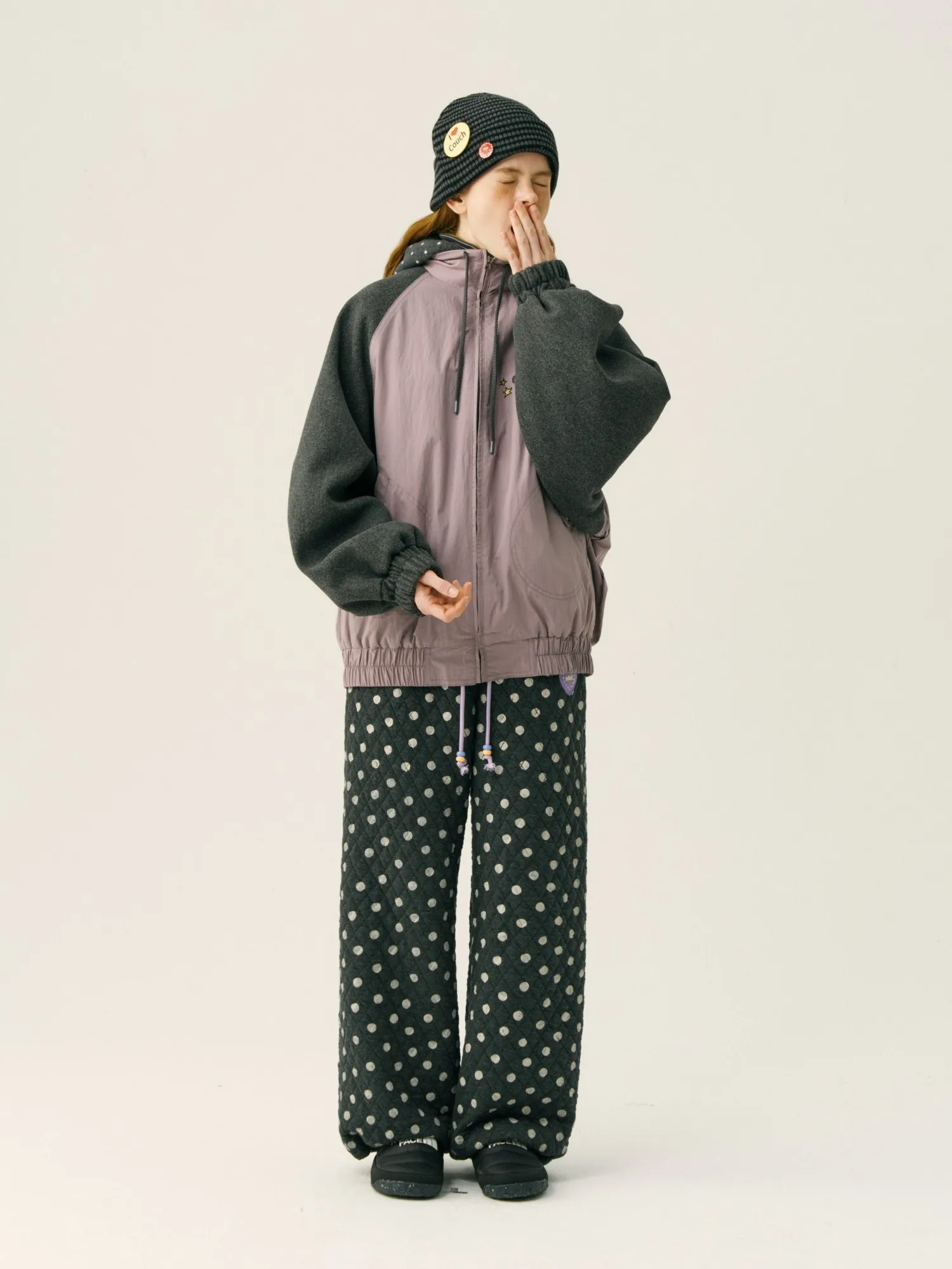 

Зимние утепленные свободные хлопковые брюки с ромбовидным узором, повседневные женские брюки с высокой талией и шнурком